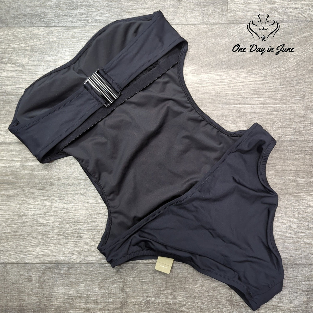 J. Crew Strapless Open Back One Piece Swimsuit Black NWT B9713 Size 2