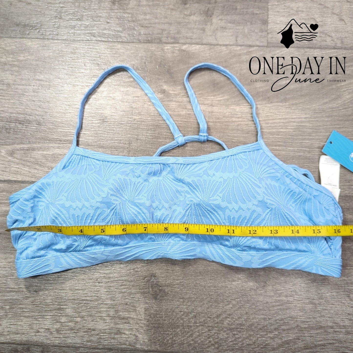 Cupshe Textured Crop Lace Up Bikini Top Size L