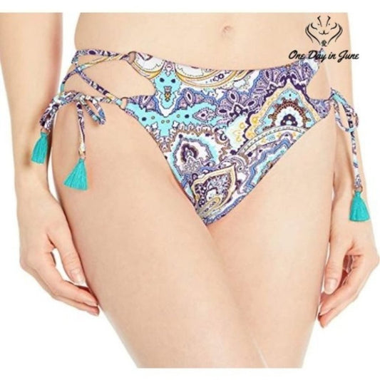Seafolly High Rise Lace Up Rio Bikini Bottom Swimsuit