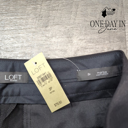 Loft Petite Marisa Crop Dress Pants Black NWT $79.50 Size 2P