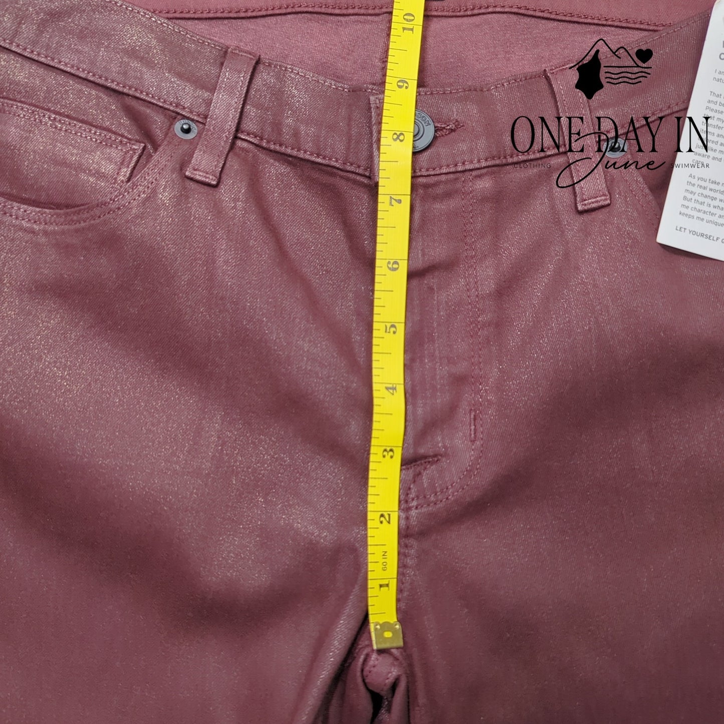 Hudson Krista Ankle Super Skinny Coated Rowe Burgundy NWT Size 10 (30)