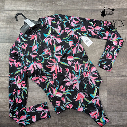 Volcom Dream In Bloom Long Sleeve Rash Guard One Piece Swimsuit NWT Size M