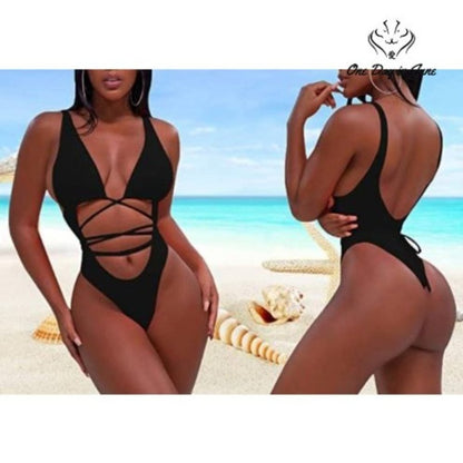 Sovoyontee Strappy One Piece Swimsuit Size XL