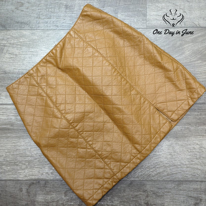 Forever 21 Quilted Faux Leather Mini Skirt Camel Tan Brown Size S