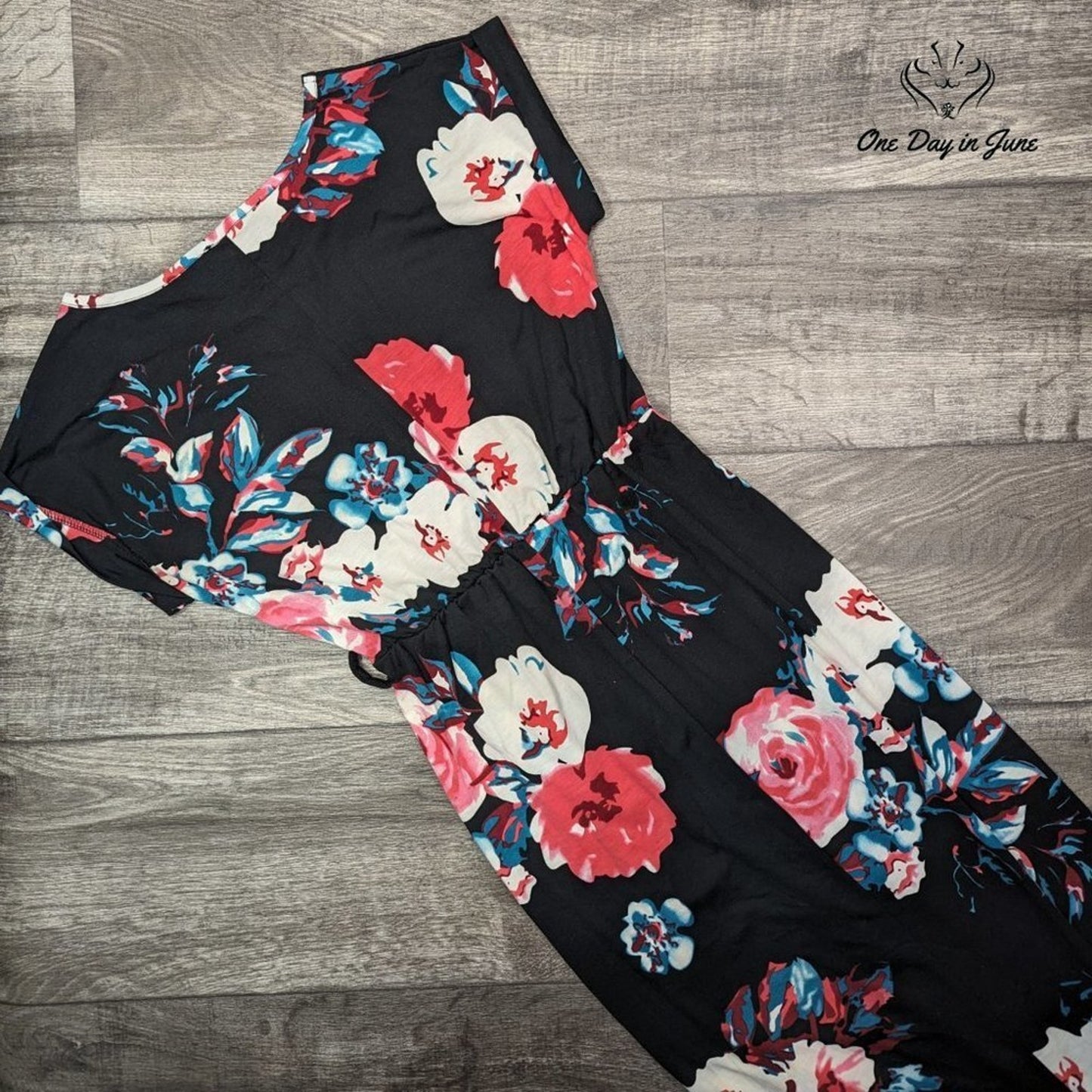 Yidarton Floral Short Sleeve Maxi Dress Size S