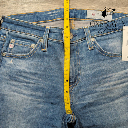 AG Adriano Goldschmied The Stilt Crop Jeans Blue Cigarette NWT $215 Size 4 (27)
