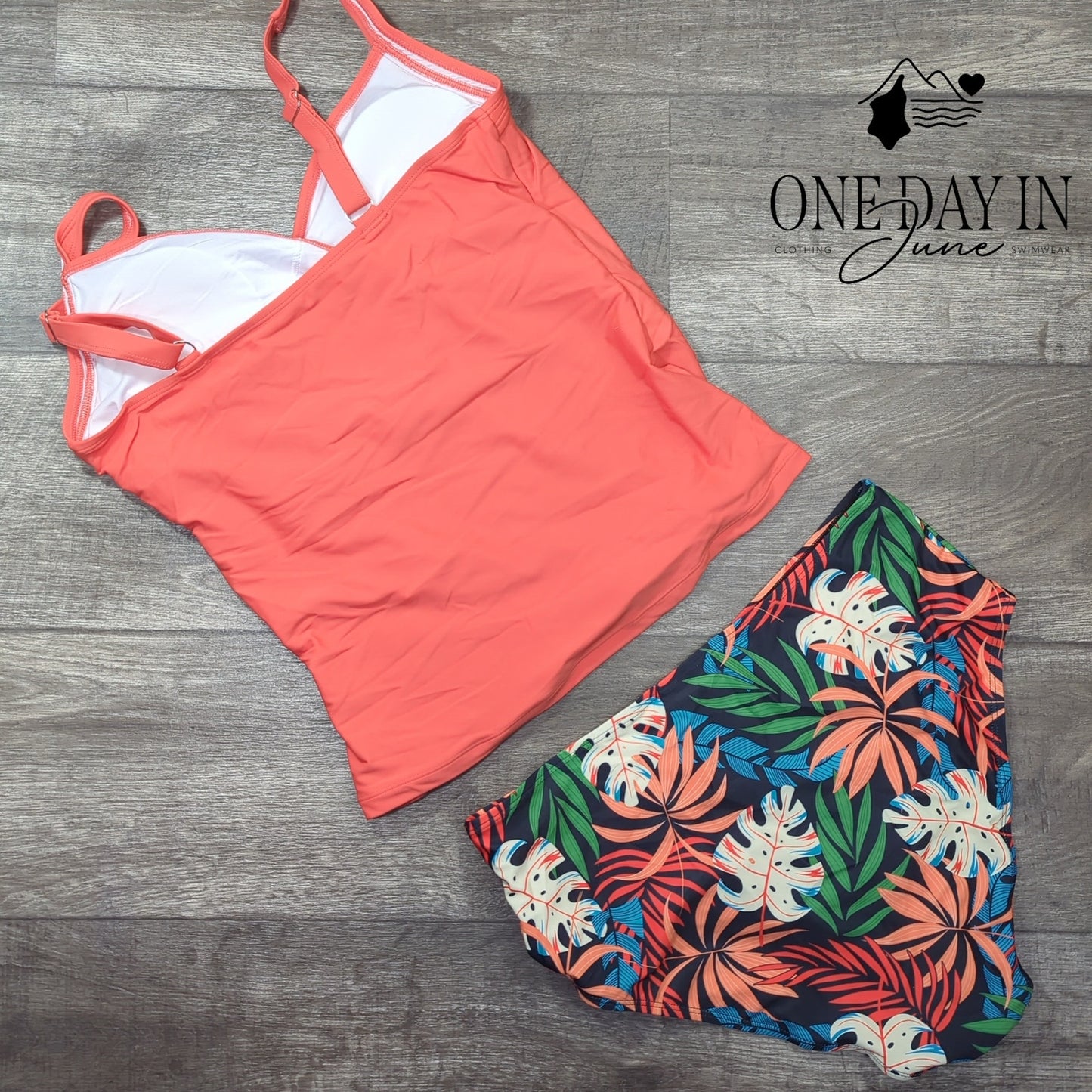 Zando Tropical Tankini Swimsuit Size L