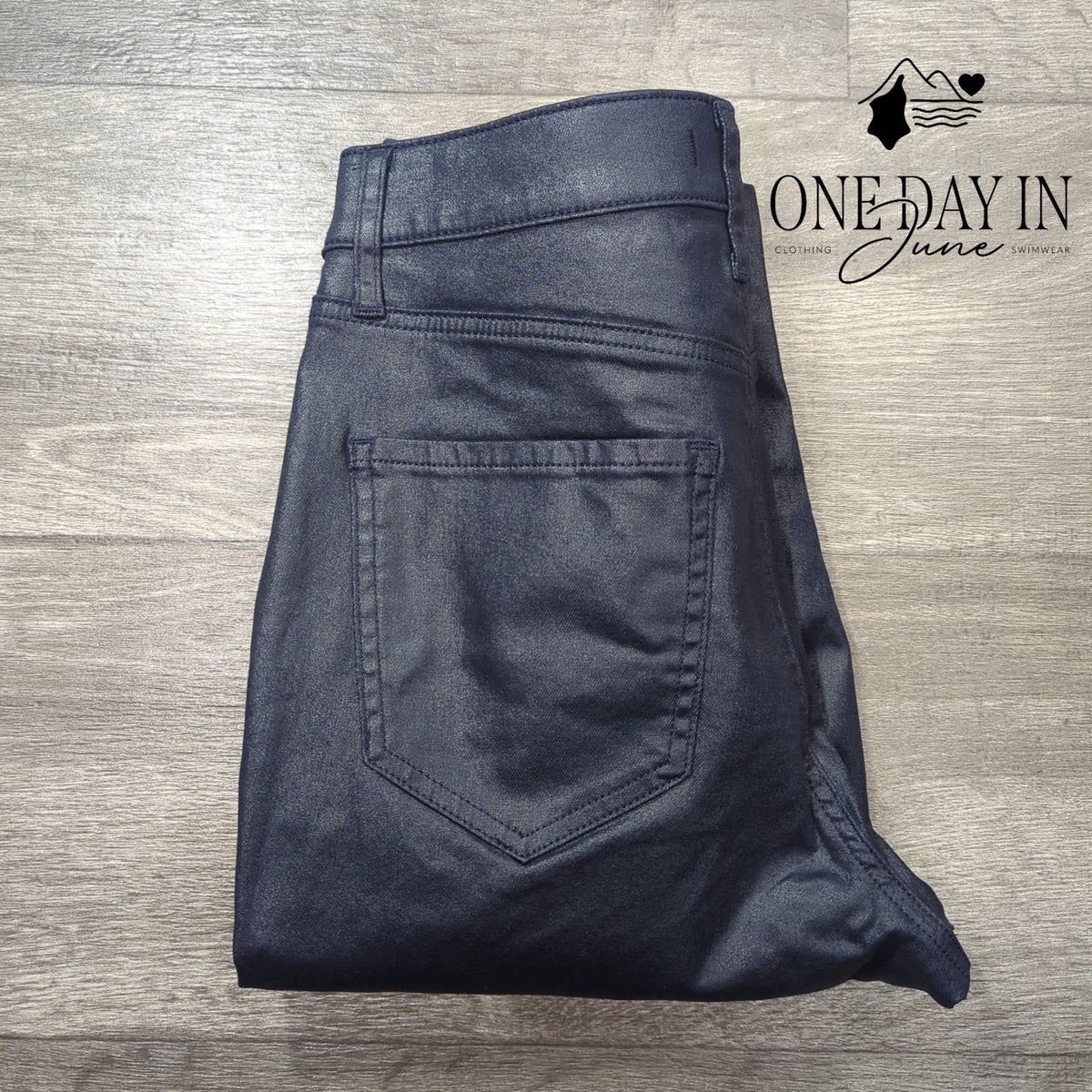 Express High Rise Skinny Ankle Coated Jeans Women's Navy Blue NWT Size 8