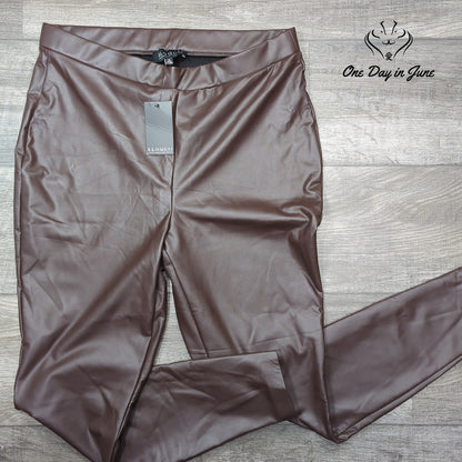Eloquii Faux Leather Pull On Slim Pants Size 14