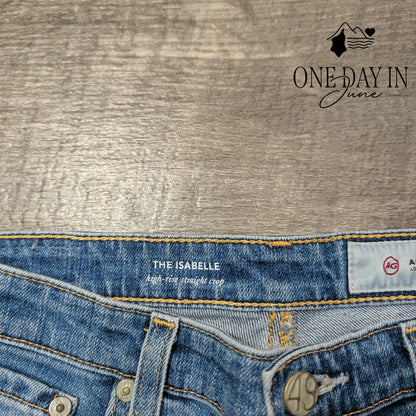 AG Adriano Goldschmied Isabelle High Rise Straight Crop Distressed NWT Size 4