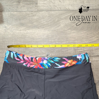 Yonique Strappy Back Boyshort Tankini Swimsuit Size M