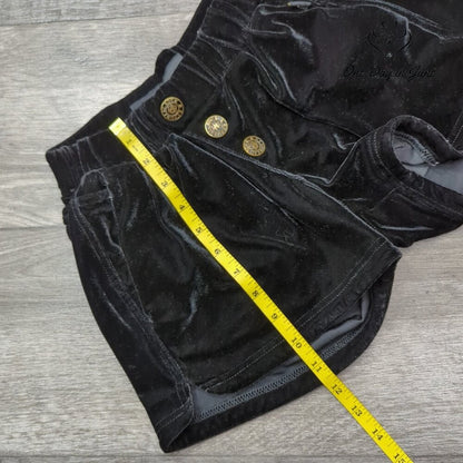 Rock & Republic Black Velvet Pull On High Rise Shorts Size 2