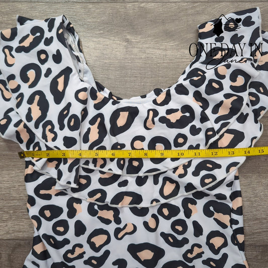 CharmLeaks Ruffle Shoulder One Piece Swimsuiit Size XL