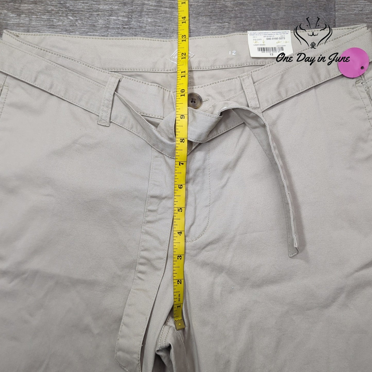 St. John's Bay Mid Rise Light Khaki Pants Size 12