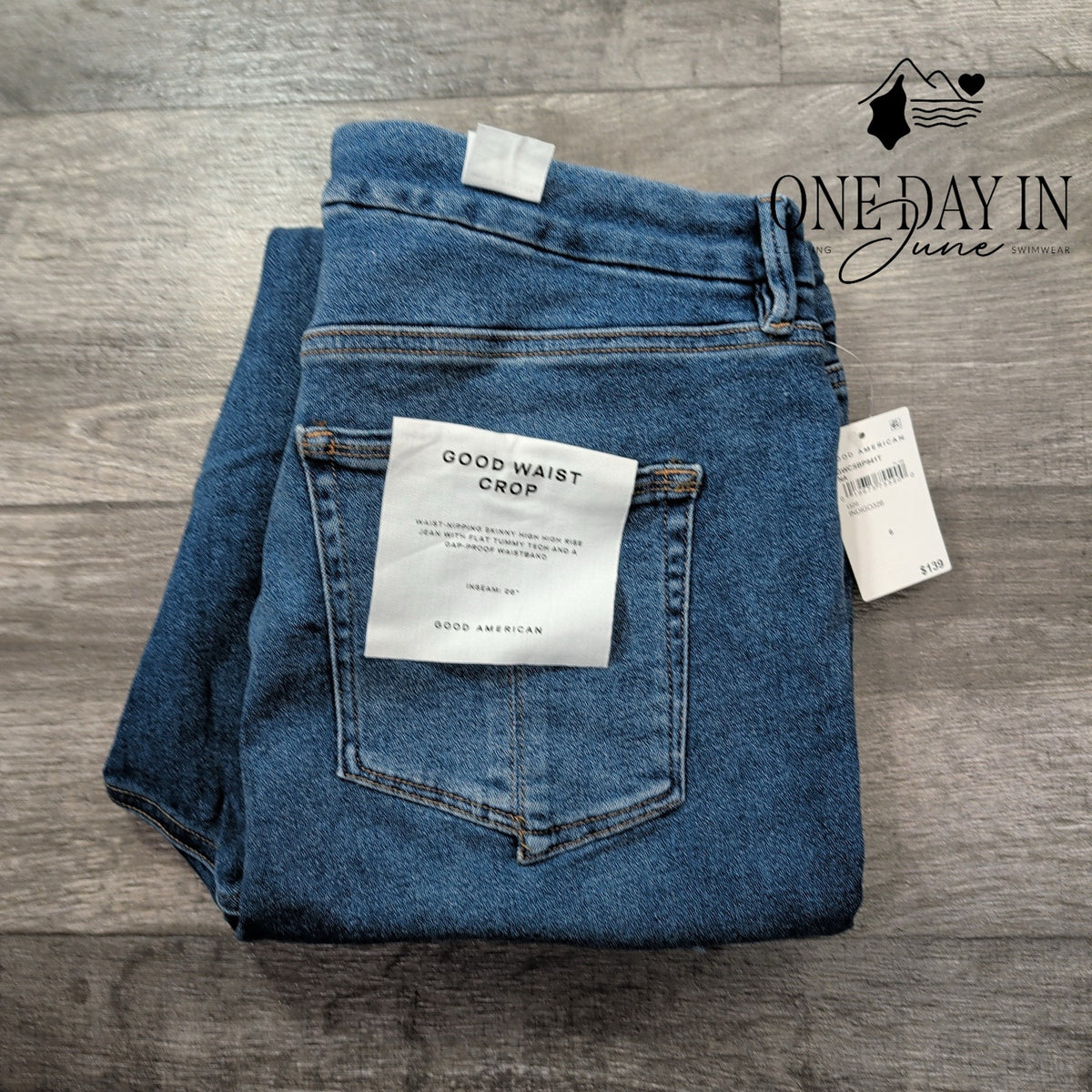 Good American Good Waist Crop High Rise Skinny Jeans Indigo NWT Size 20