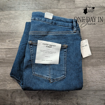 Good American Good Waist Crop High Rise Skinny Jeans Indigo NWT Size 20