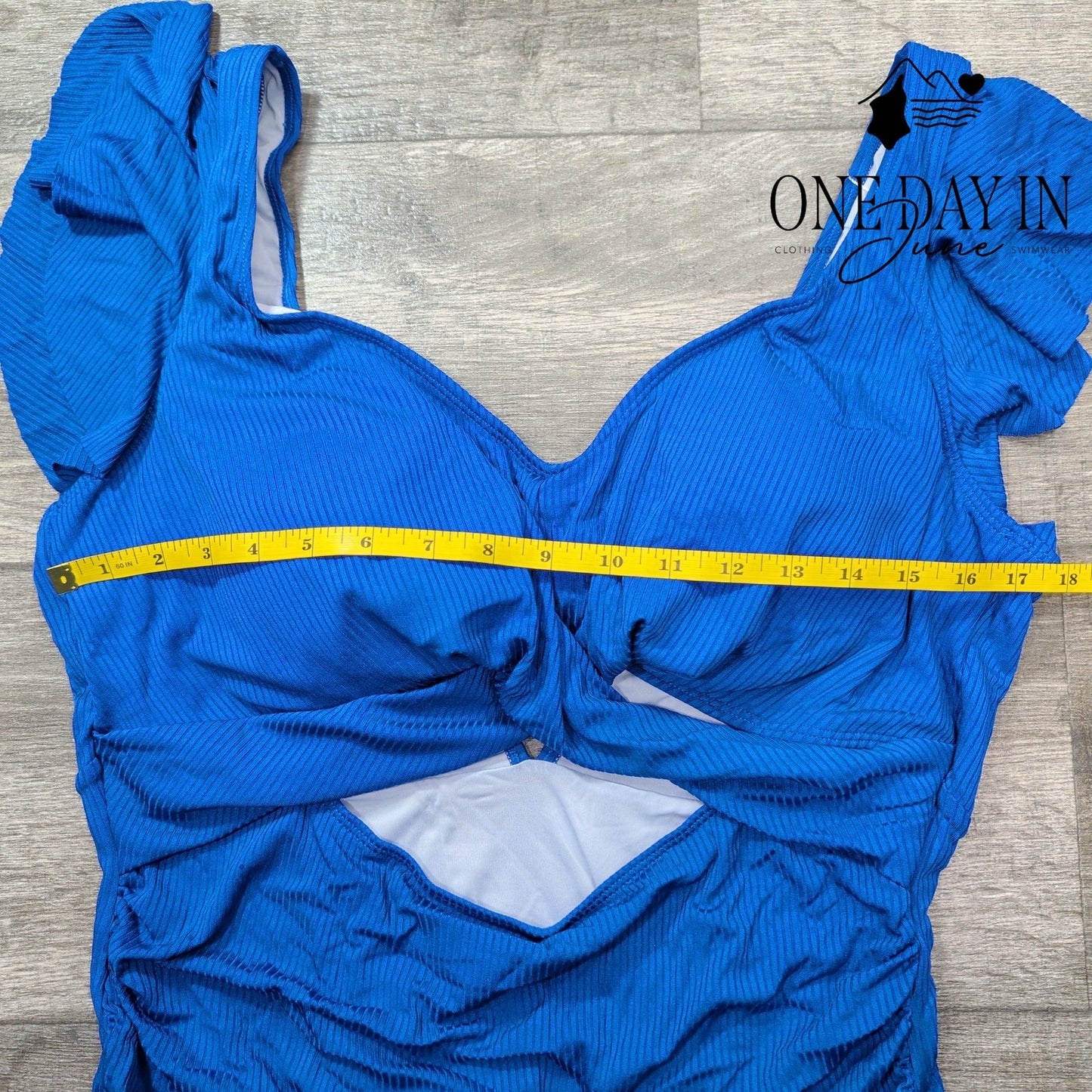 B2Prity Ribbed Cut Out Cross Front One Piece Swimsuit Size 2XL