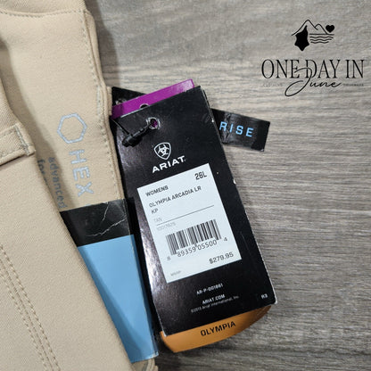 Ariat Olympia Pro Low Rise Breeches Tan Patch Equestrian Riding NWT Size 26L (2)