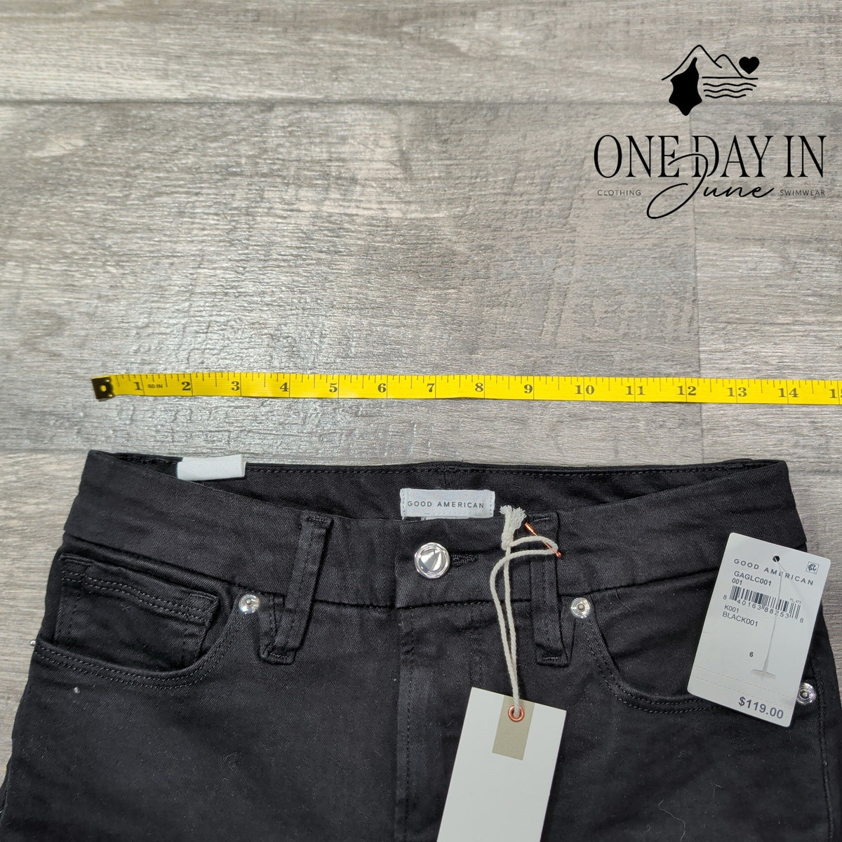 Good American Good Legs Crop Skinny Jeans Black High Rise NWT Size 6