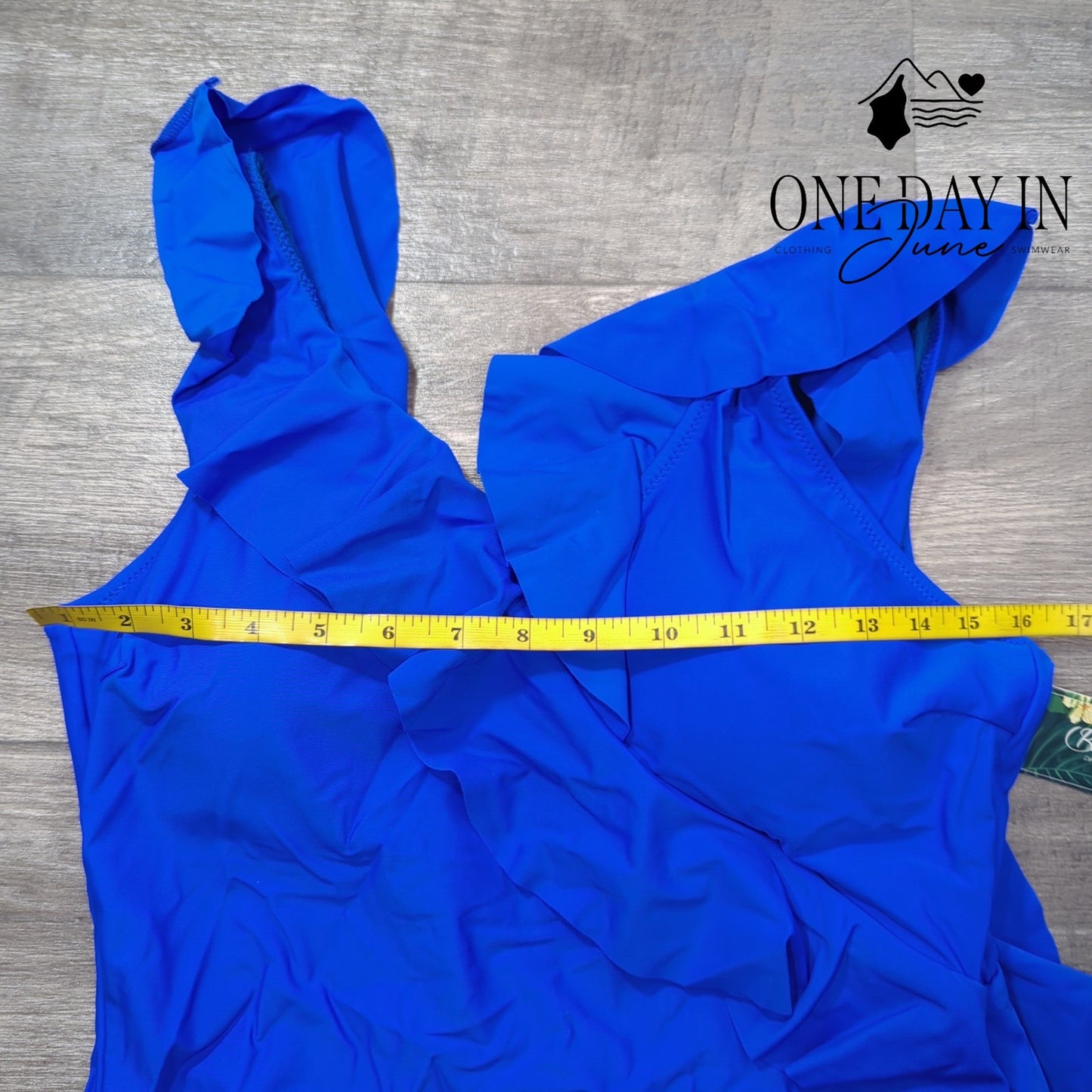 Blooming Jelly Ruffle Shoulder One Piece Swimsuit Size XL