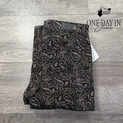 AG Adriano Goldschmied Prima Ankle Velvet Paisley Cigarette Jeans NWT Size 4