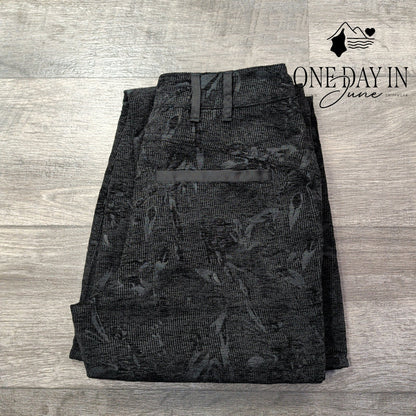 We The Free Floral Jacquard Flare Pants Black Gray Size 4