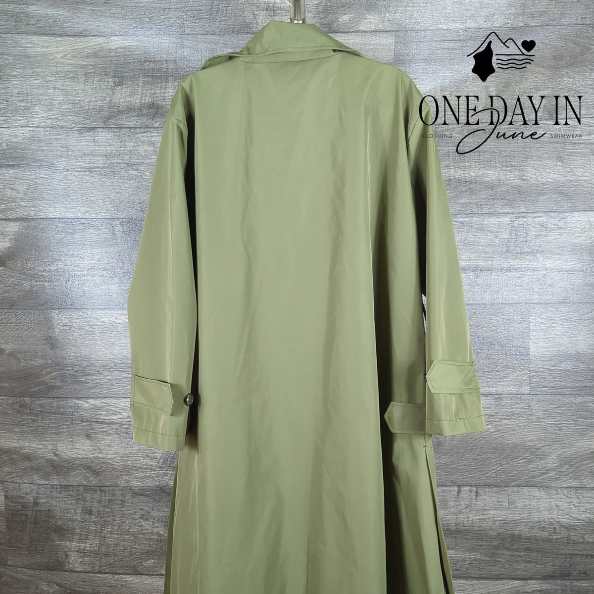 Rebecca Minkoff Oversized Trench Coat Olive NWT Missing Belt $228 Size L