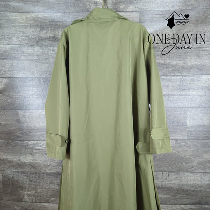 Rebecca Minkoff Oversized Trench Coat Olive NWT Missing Belt $228 Size L