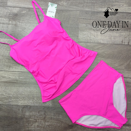 Eomenie Tummy Control Tankini Swimsuit Size L