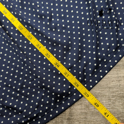 Talbots Petite Polka Dot Faux Wrap Midi Dress Navy White NWT Size 8P