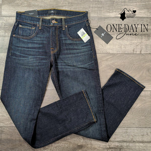 7 For All Mankind The Straight Jeans Dark Blue Tapered Straight NWT Size 30X33