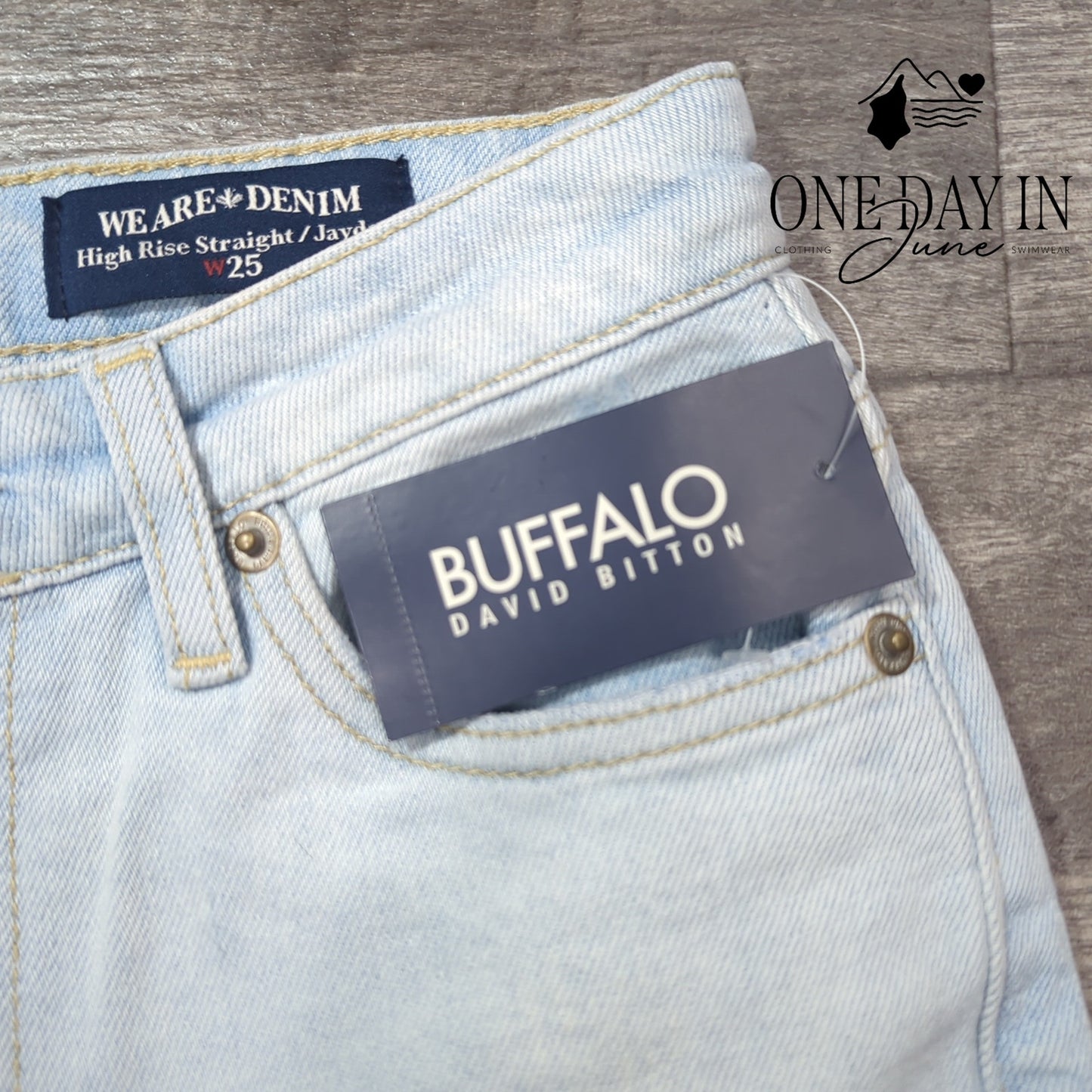 Buffalo David Bitton High Rise Straight Jayden Raw Hem Jeans Size 0 (25)