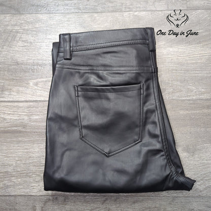 Kensie Jeans Vegan Leather Straight Leg Pants Size 8