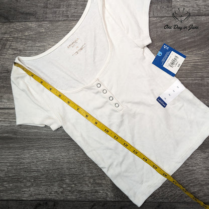 Arizona Jean Co. Ribbed Short Sleeve Crop Top Size XS