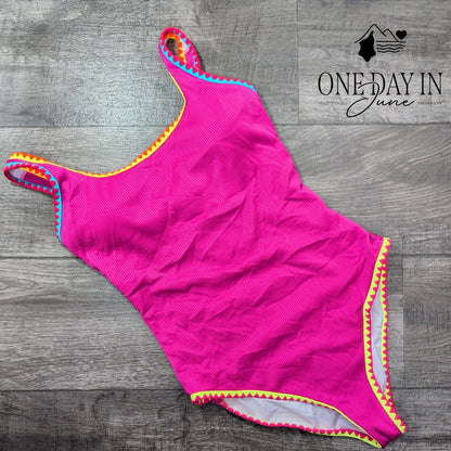 Popvil Ribbed One Piece Swimsuit Size L