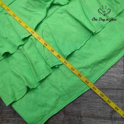 Easel Los Angeles Tiered Ruffle Tee Bright Green Short Sleeve NWT Size S