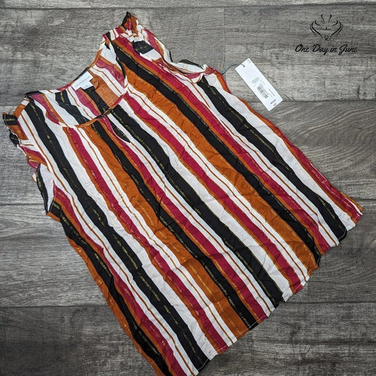 Liz Claiborne Autumn Auburn Stripe Sleeveless Top Size M