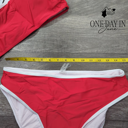 CharmLeaks High Cut Crop Bikini Swimsuit Size L