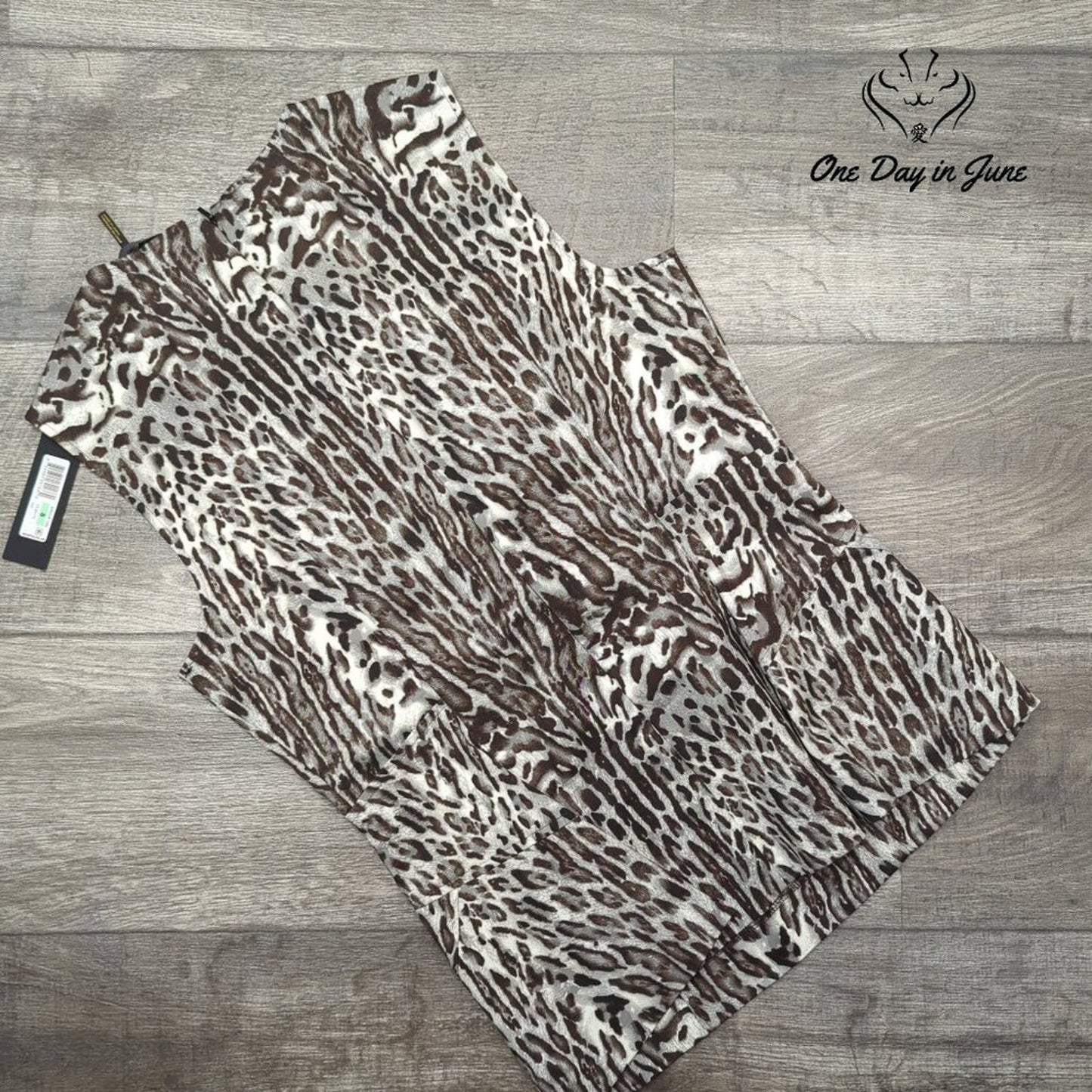 Donna Karen Animal Print Sleeveless Top Size 8