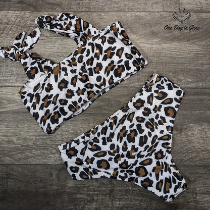 ODIJ Tie Shoulder Bikini Swimsuit Size L