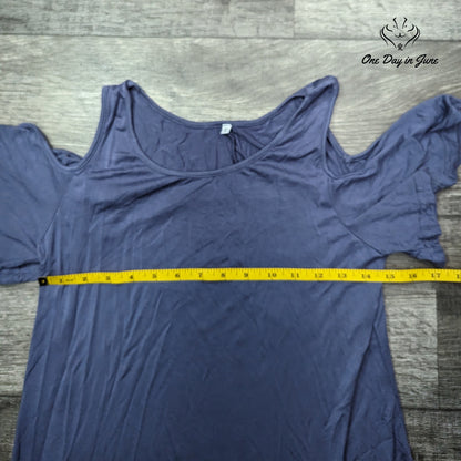 Romwe Cold Shoulder Short Sleeve Mini Dress Size S