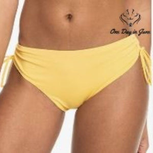 Roxy So Beach Classics Bikini Bottom Banana Cream Yellow Side Tie NWT Size XS