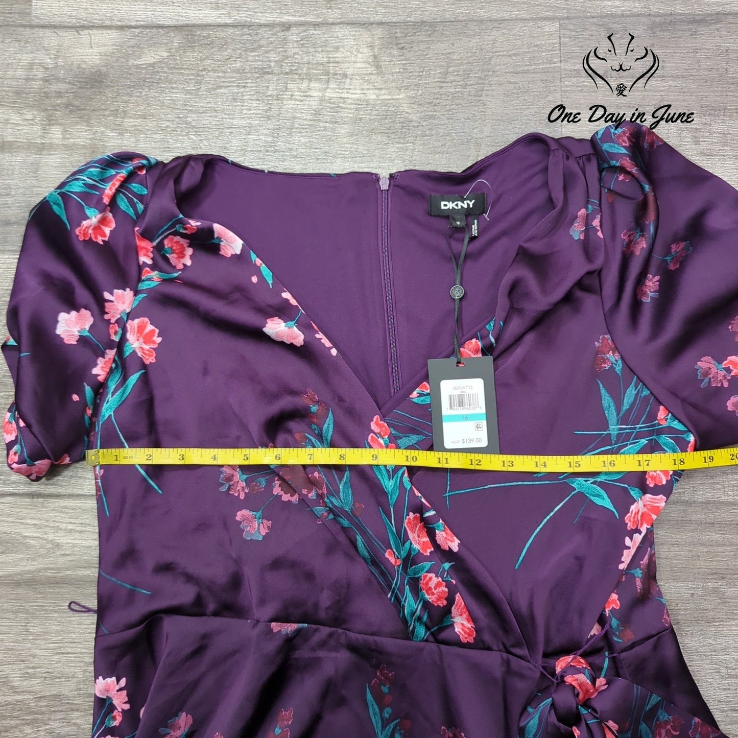 DKNY Short Sleeve Floral Dress Size 16