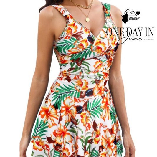 Grace Karin Tropical Swimdress One Piece Swimsuit Size L