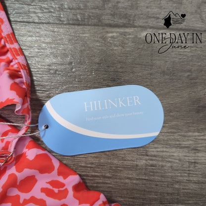 Hilinker Ruffle Shoulder One Piece Swimsuit Size S