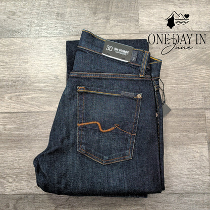 7 For All Mankind The Straight Jeans Dark Blue Tapered Straight NWT Size 30X33