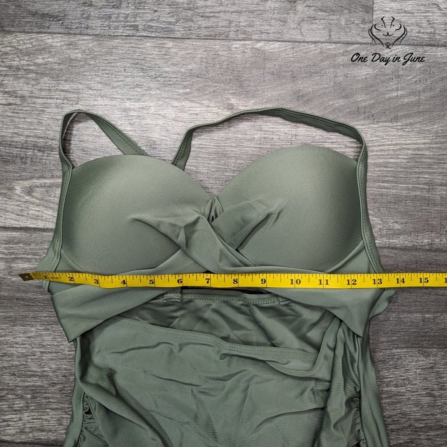 ODIJ Cross Front Cut Out Tummy Control One Piece Size M
