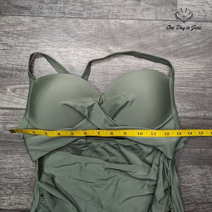 ODIJ Cross Front Cut Out Tummy Control One Piece Size M