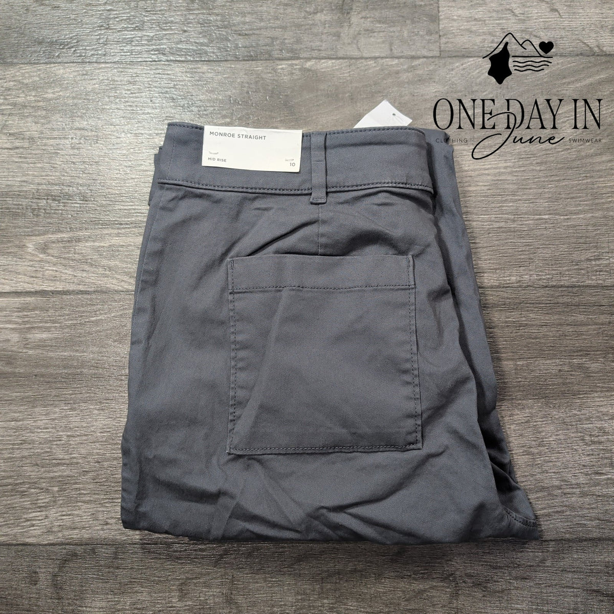 Loft Monroe Straight Pants Gray Mid Rise Chino Trousers NWT Size 10