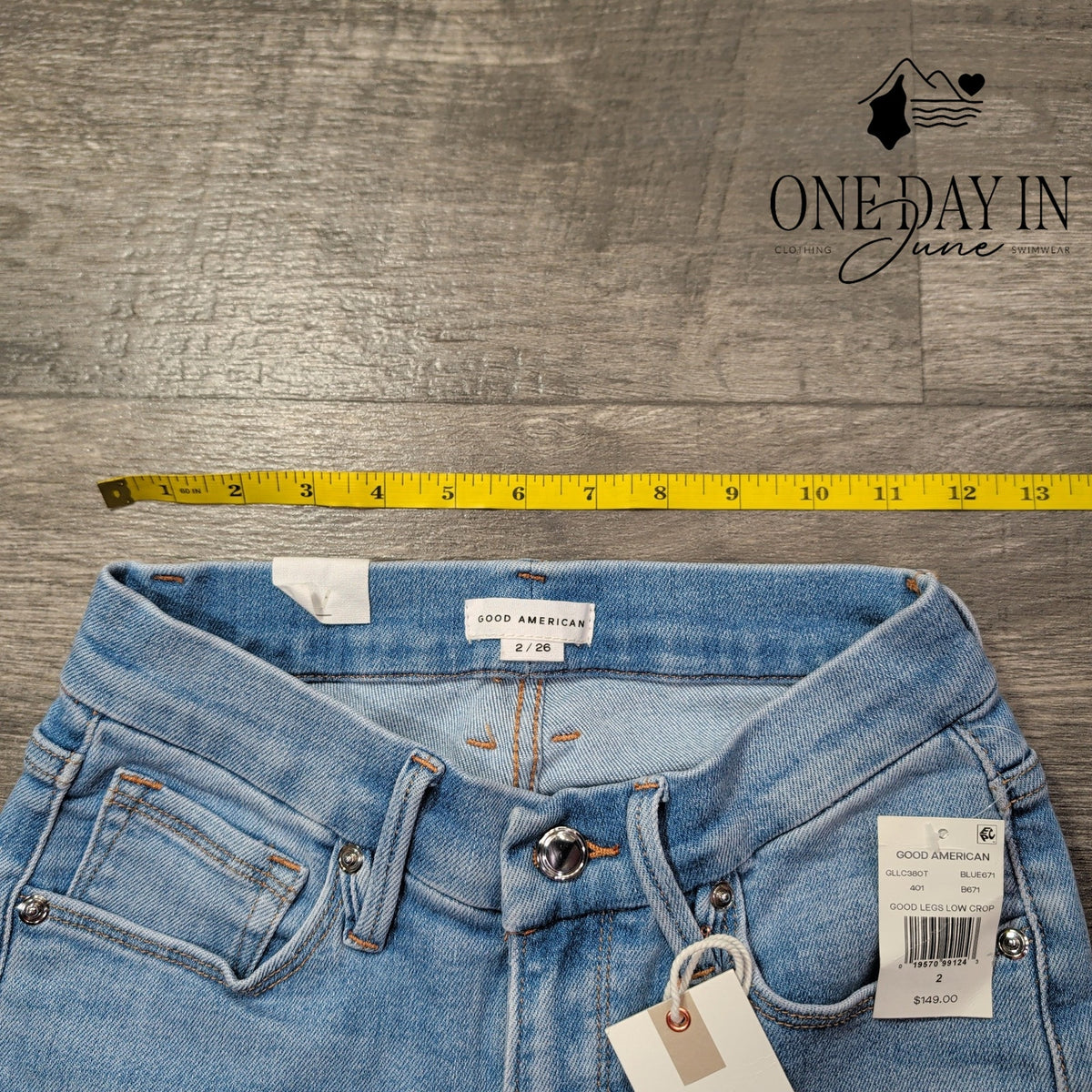 Good American Good Legs Low Crop Distressed Skinny Jeans NWT Size 2 (26)